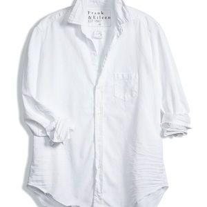 Frank and Eileen “Eileen” relaxed button up shirt. white famous denim, size Med.